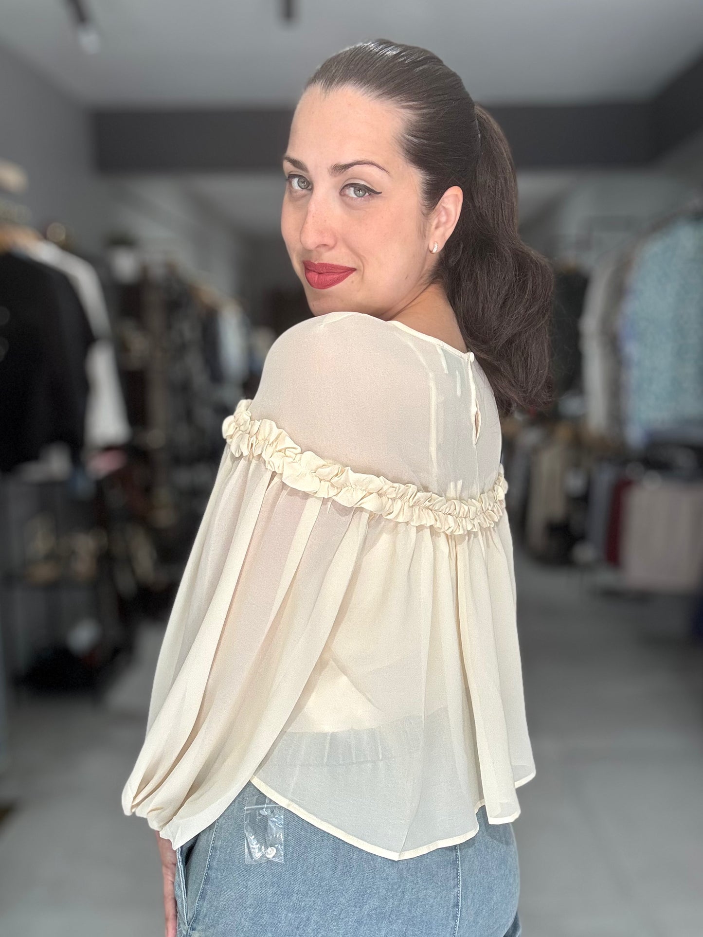 Ruffle Trim Blouse