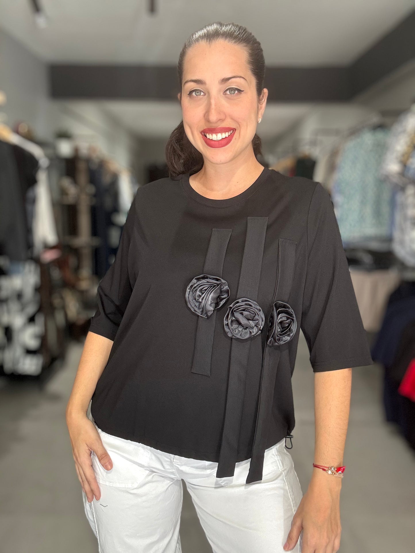 Black Rose Detail Tee