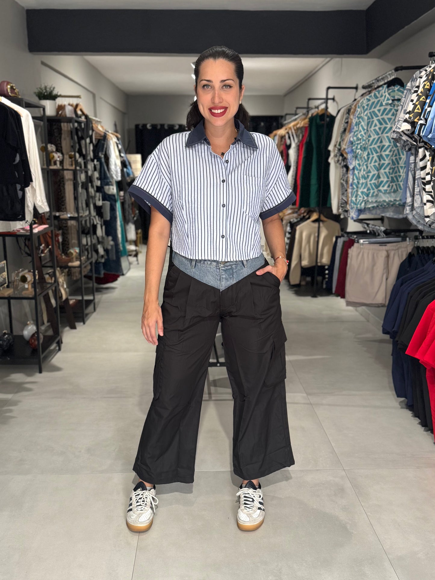 Half Denim Cargo Pant