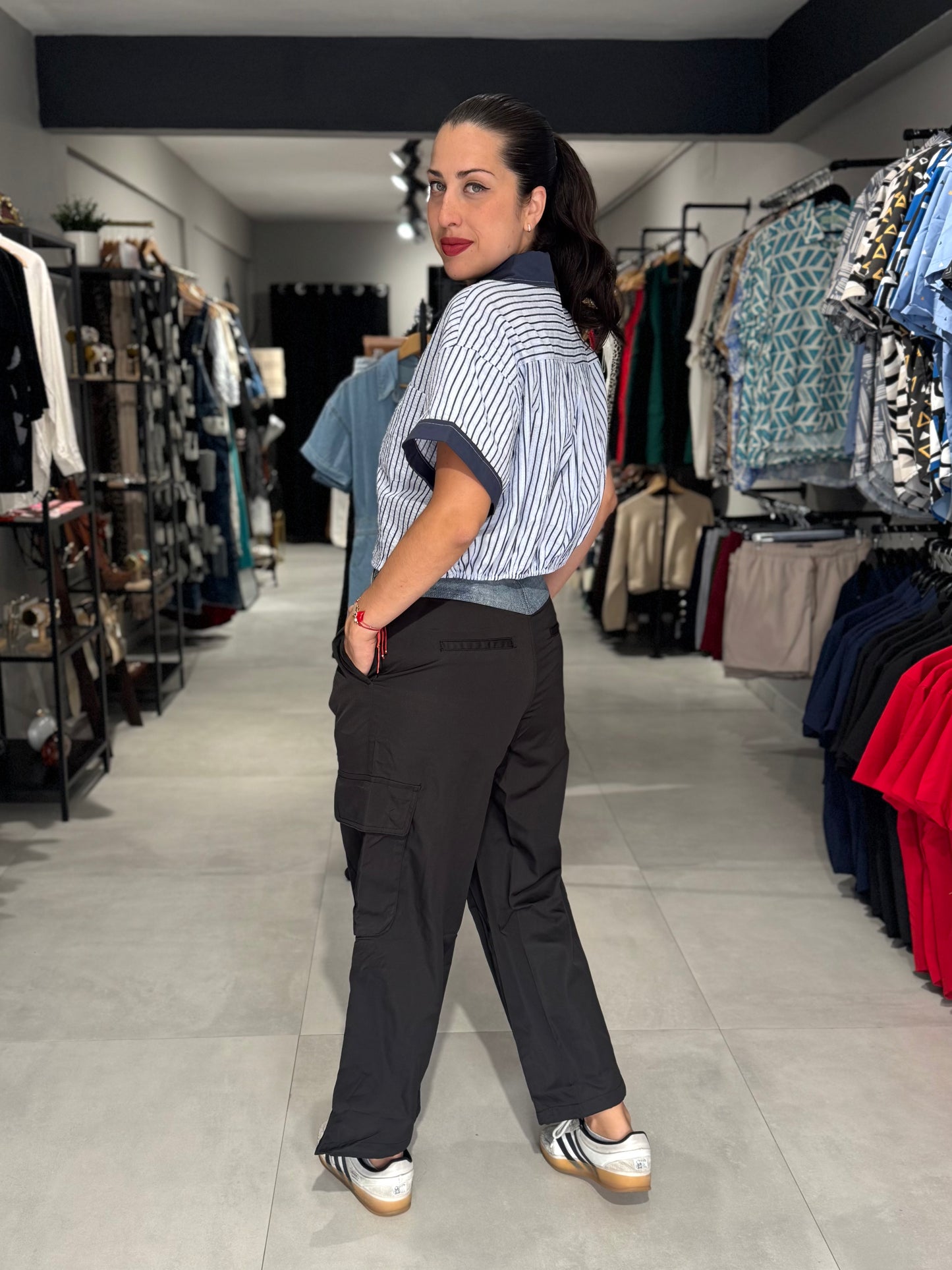 Half Denim Cargo Pant
