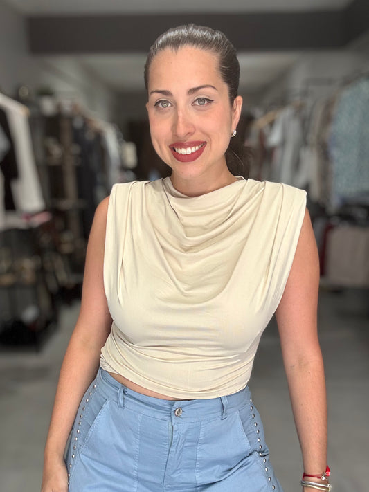 Timeless Draped Blouse | BEIGE