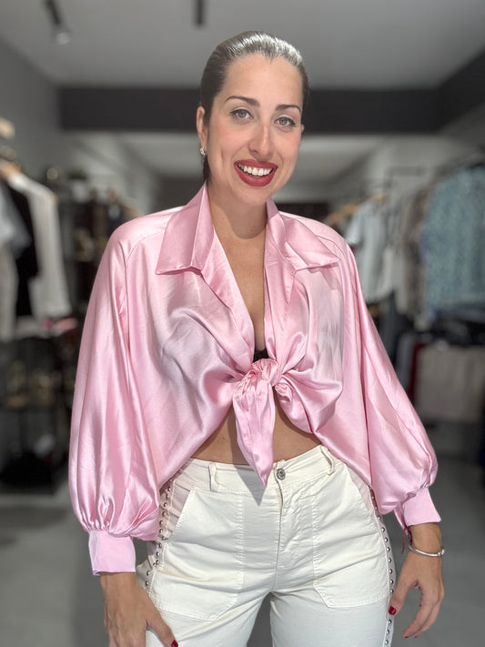 Marbella Satin Blouse | SOFT PINK