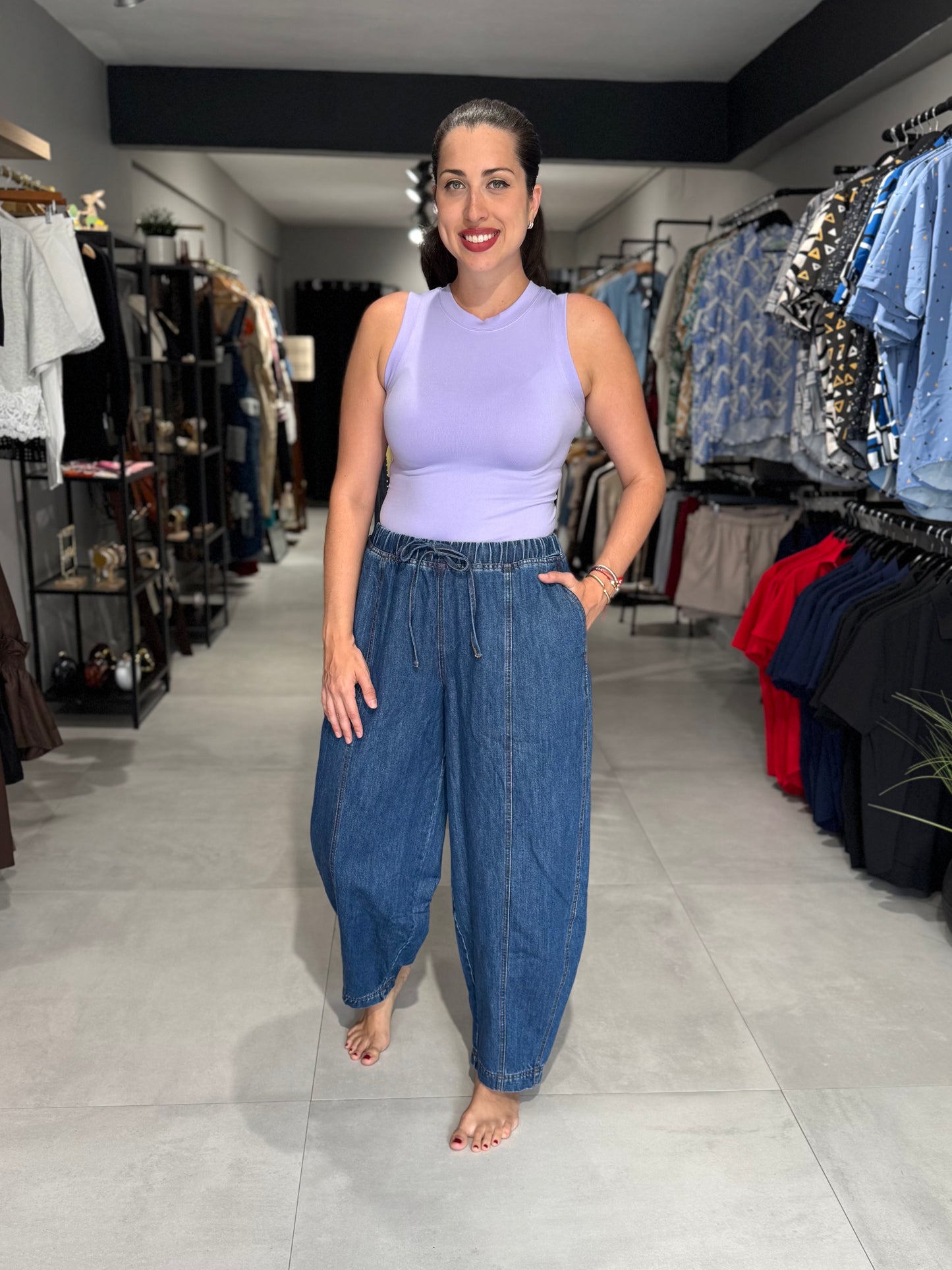 Denim Barrel Jean