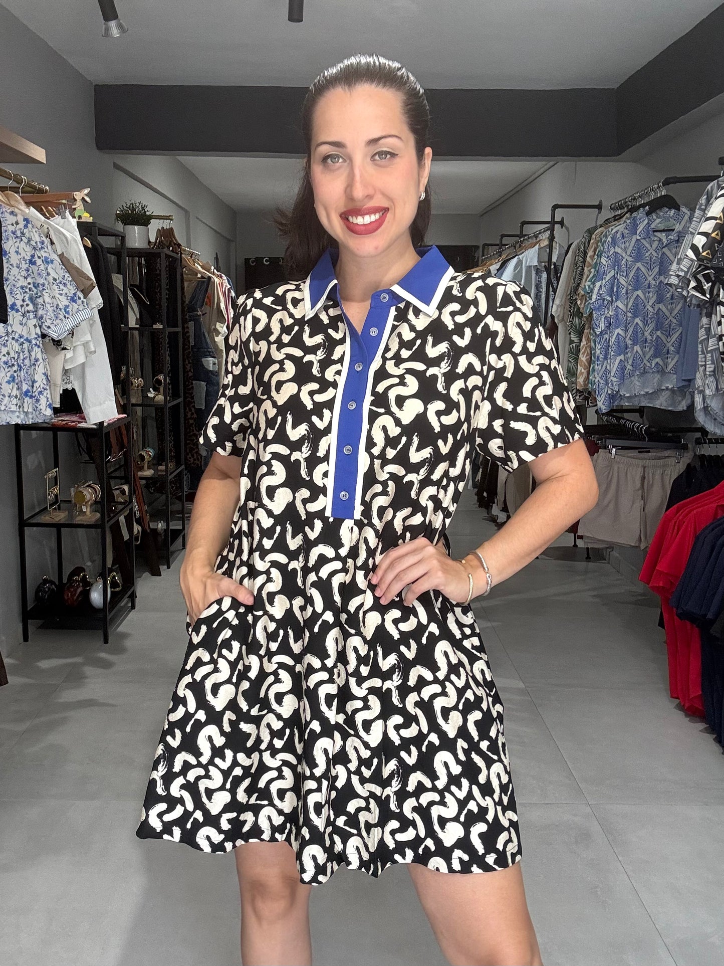 PRE ORDER | Abstract Print Dress (EST ARRIVAL DATE 05/20/26)