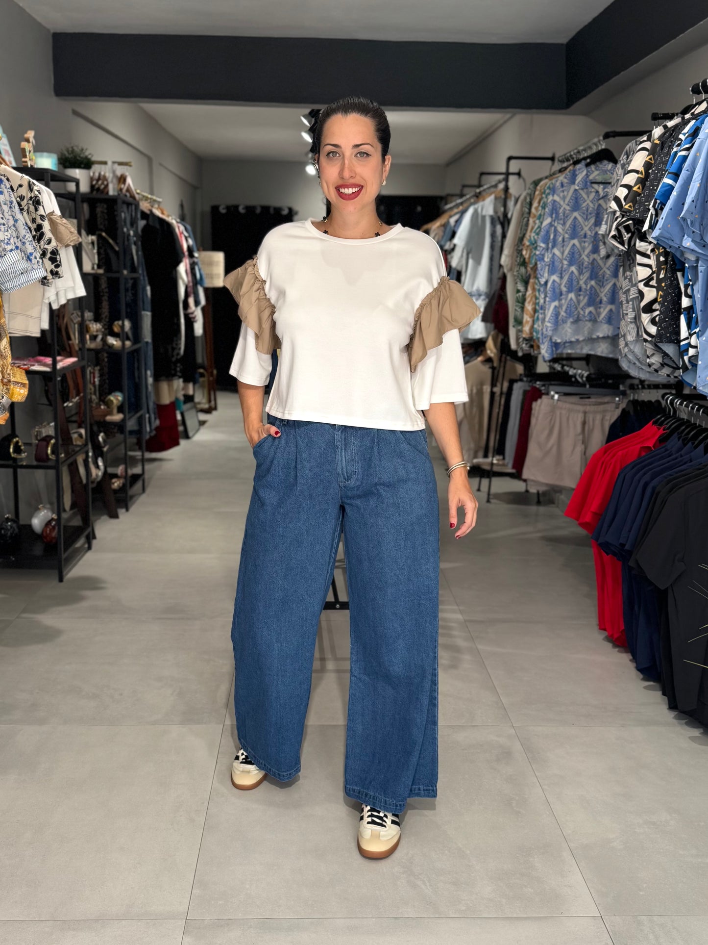Indigo Wide Leg Denim Jean