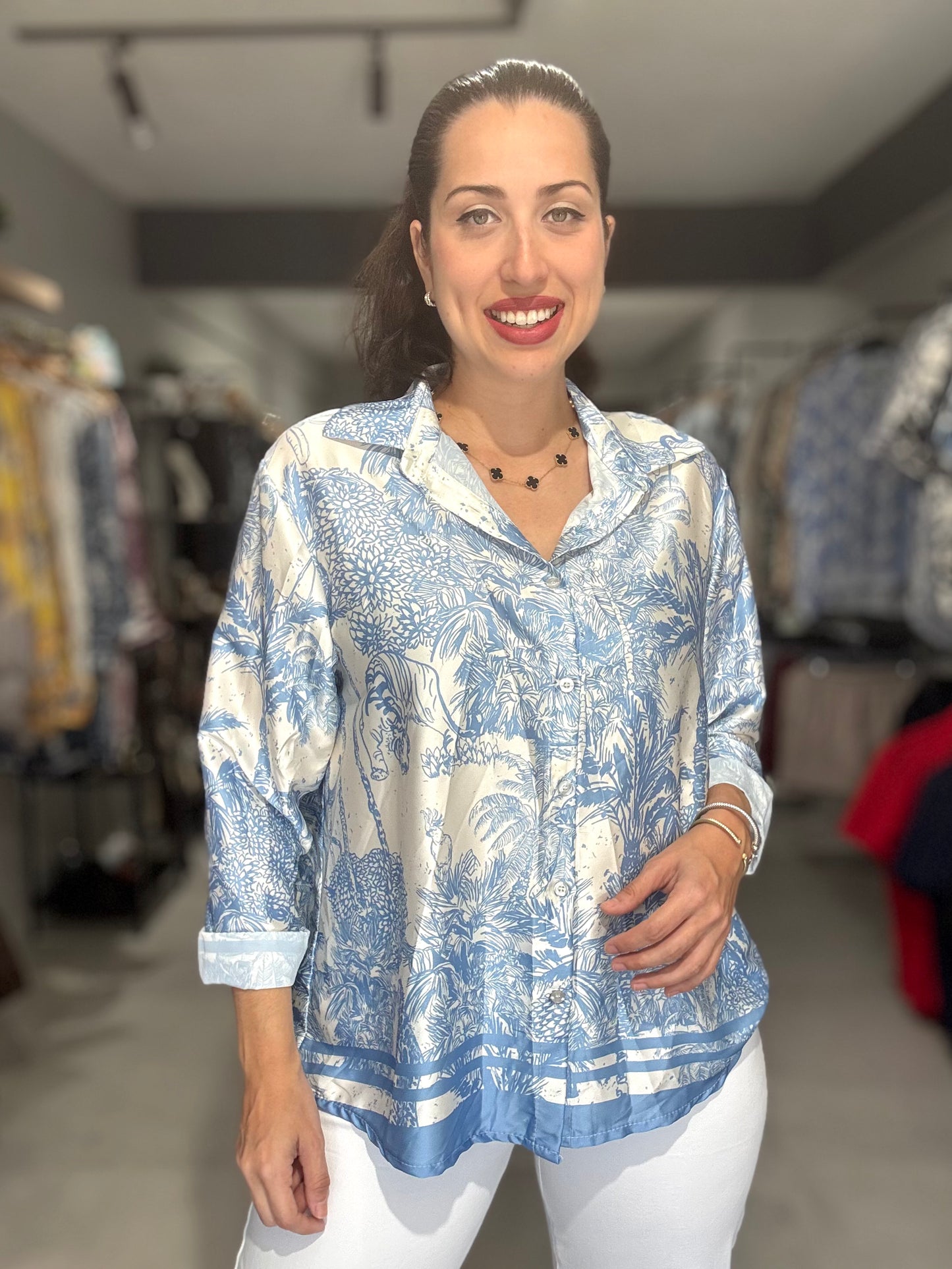 Leopard Italian Blouse | SKY