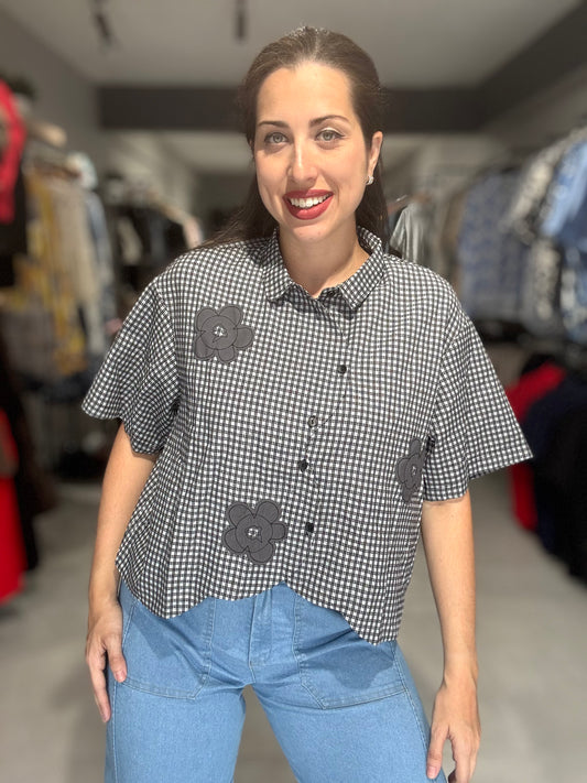 PRE ORDER | Spring Gingham Blouse | BLACK