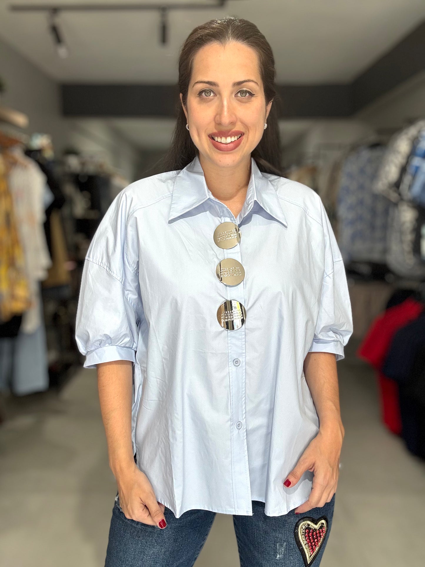 RESTOCK | Marsella Poplin Blouse | LIGHT BLUE