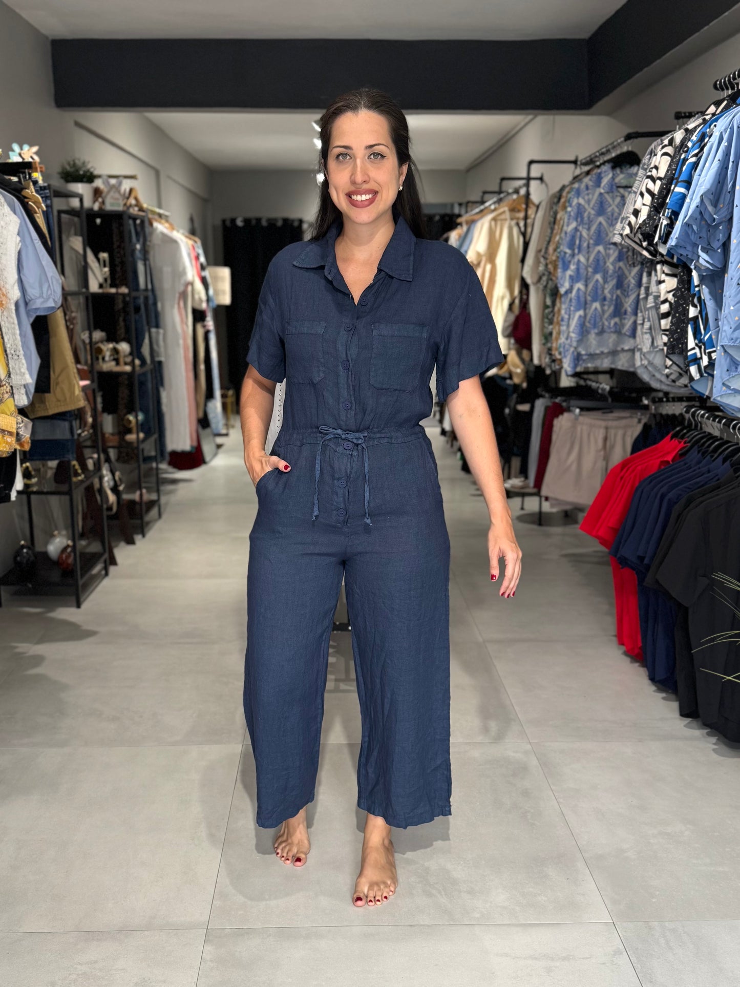 Puro Lino Jumpsuit | NAVY