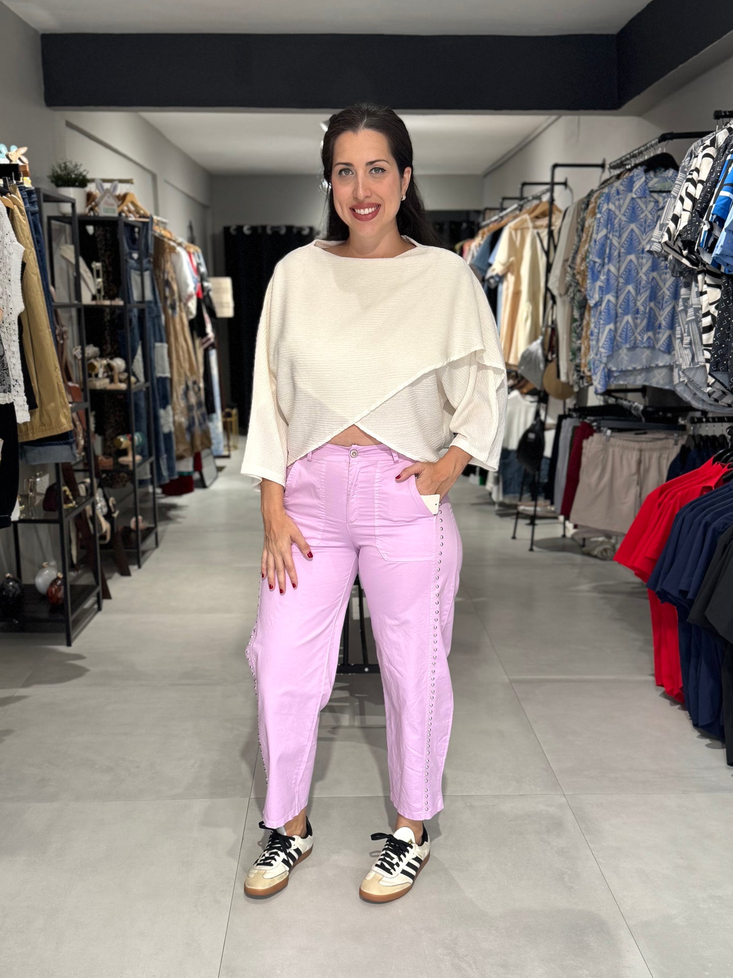 Studded Barrel Pant | LAVANDA