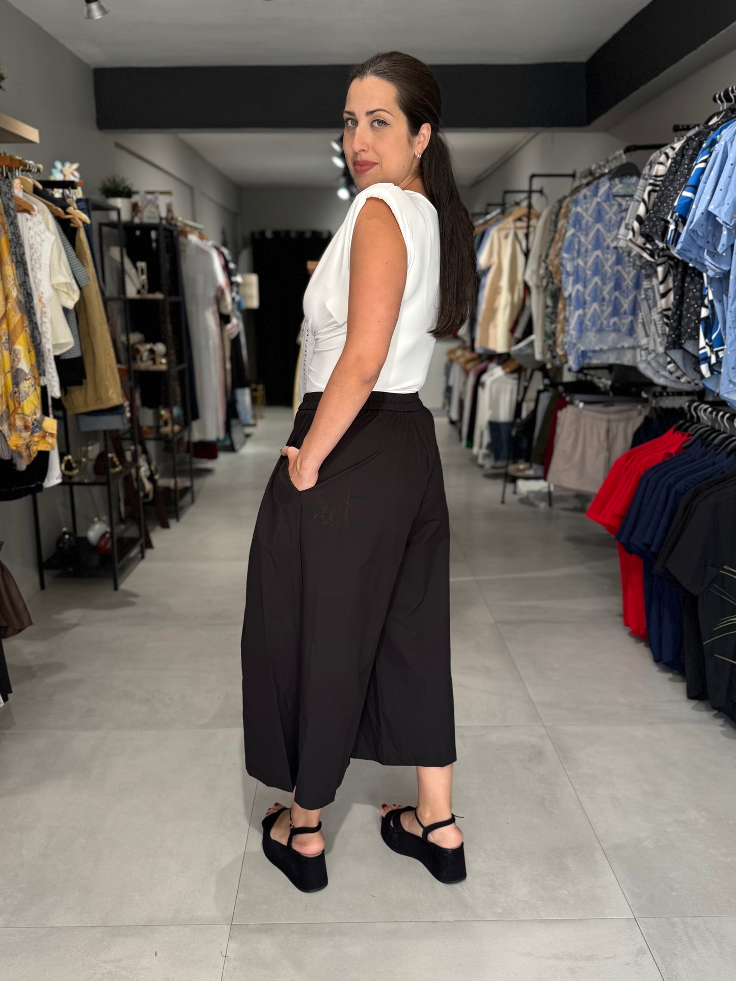 Manhattan Stripes Pant | BLACK