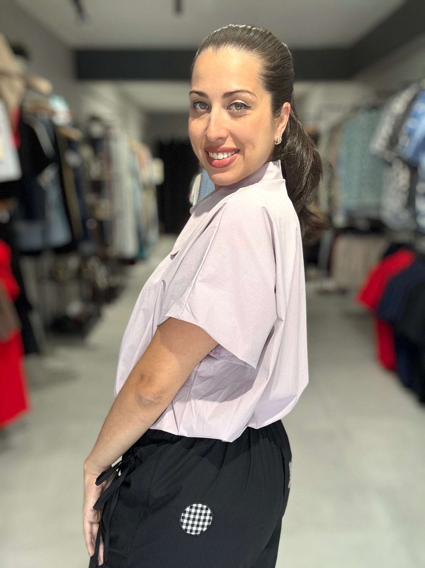 Paris Crop Blouse | DUSTY LAVENDER