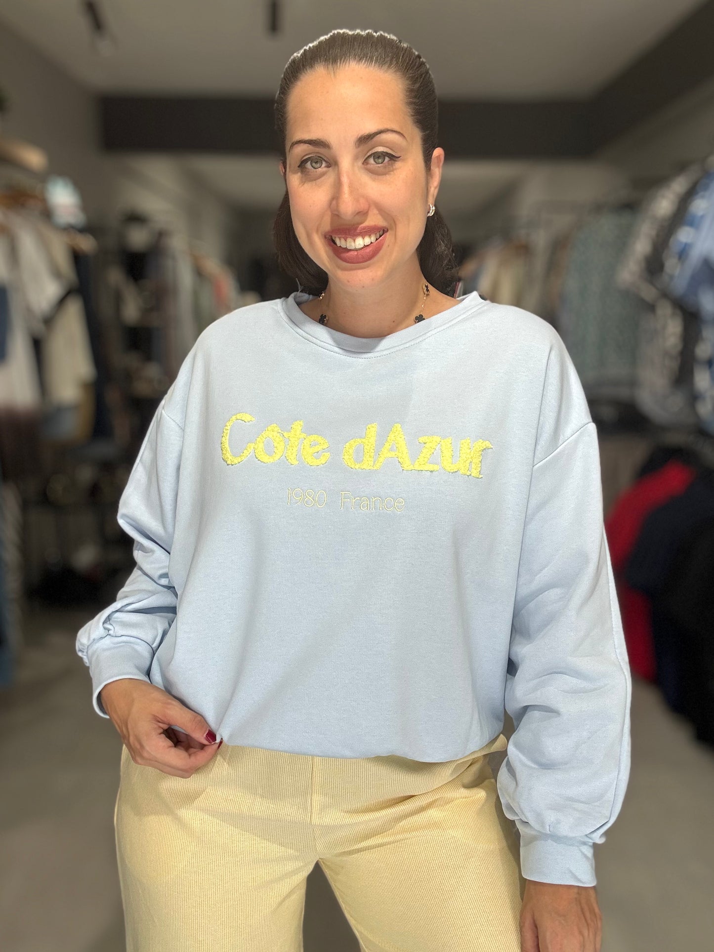 Côte d'Azur Embroidered Sweatshirt