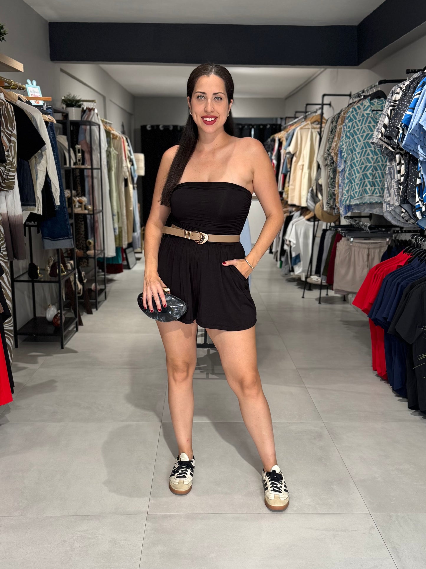 Summer Strapless Romper | BLACK