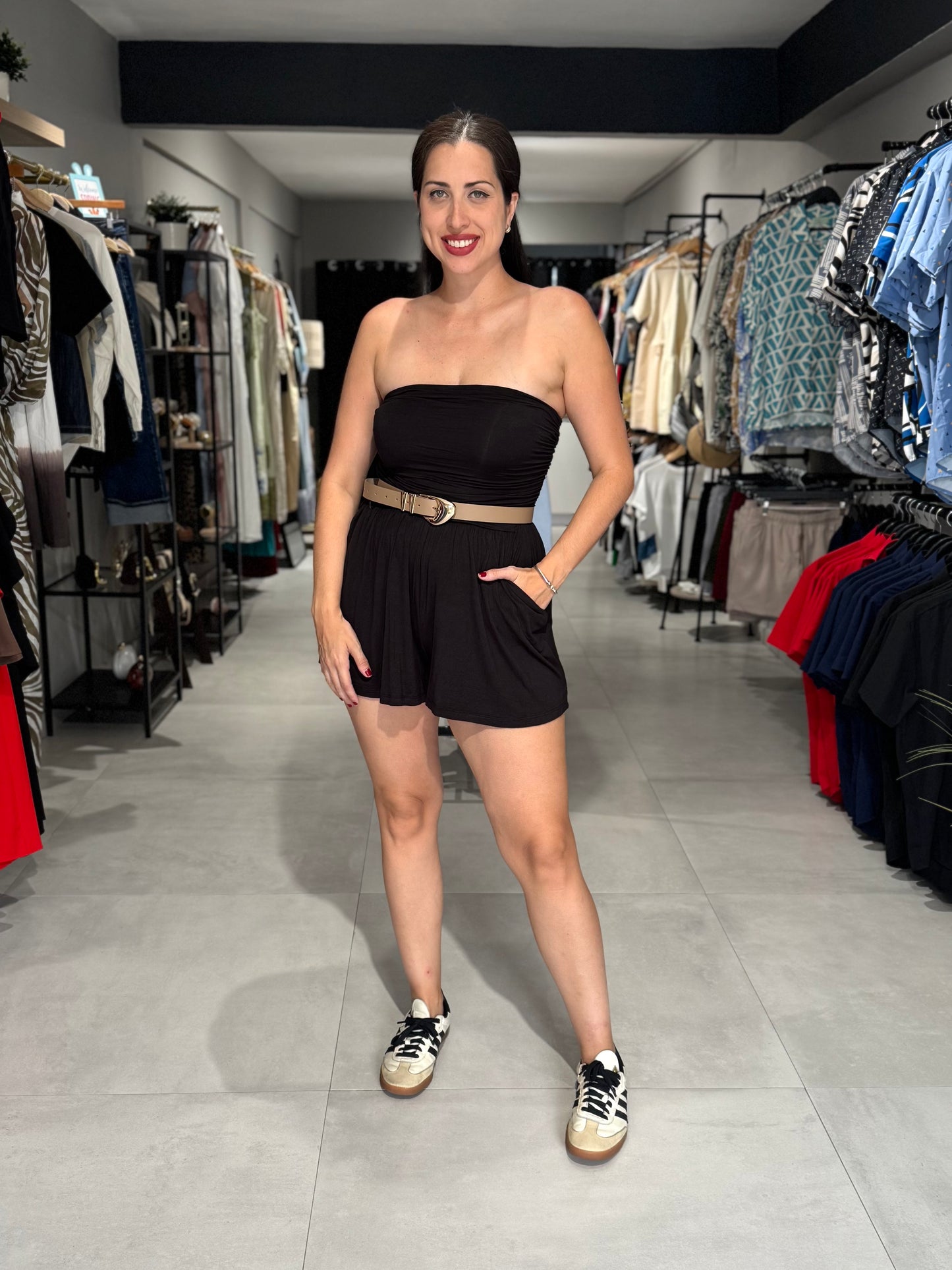 Summer Strapless Romper | BLACK