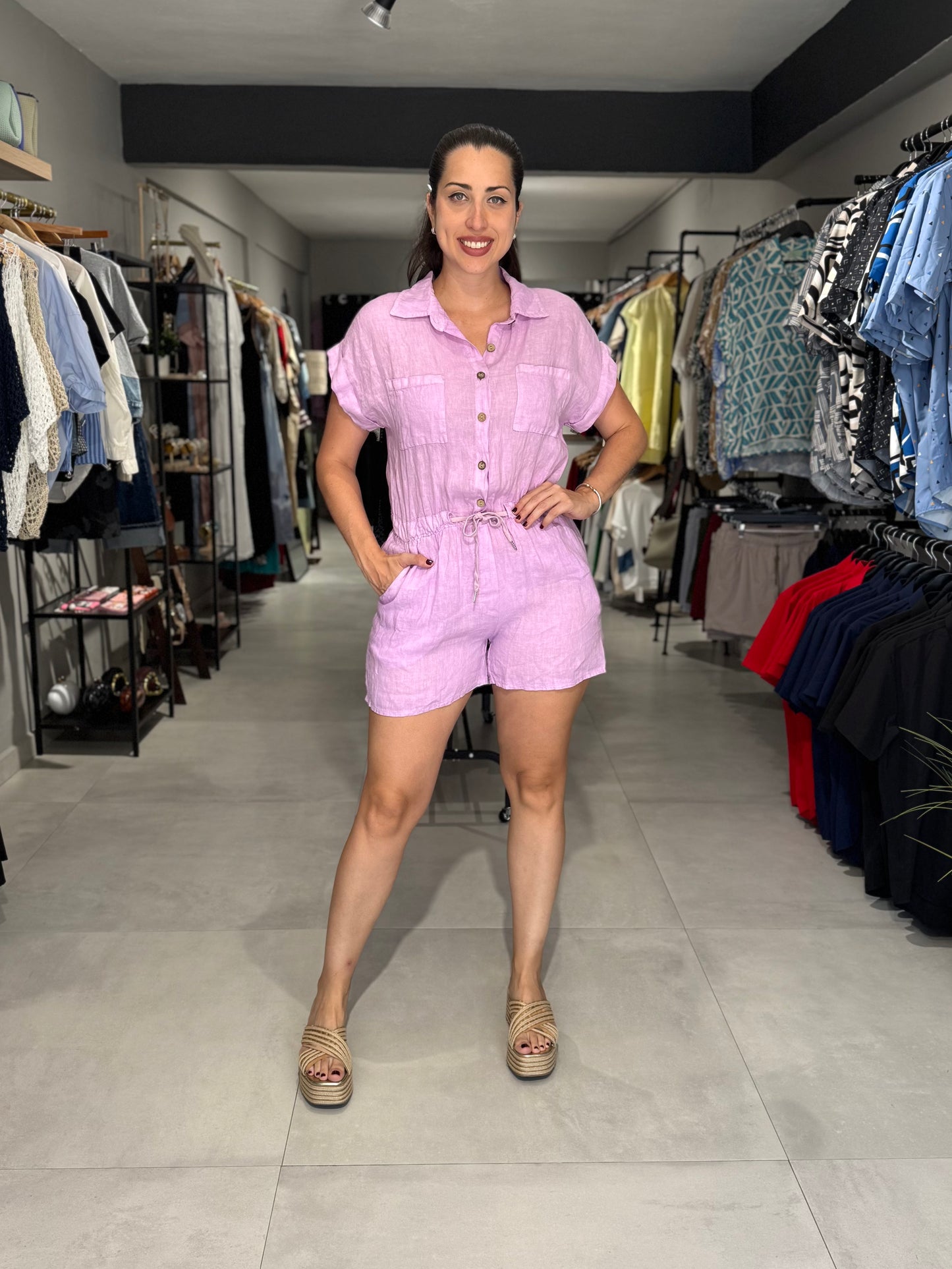 Summer Linen Romper | LAVANDA