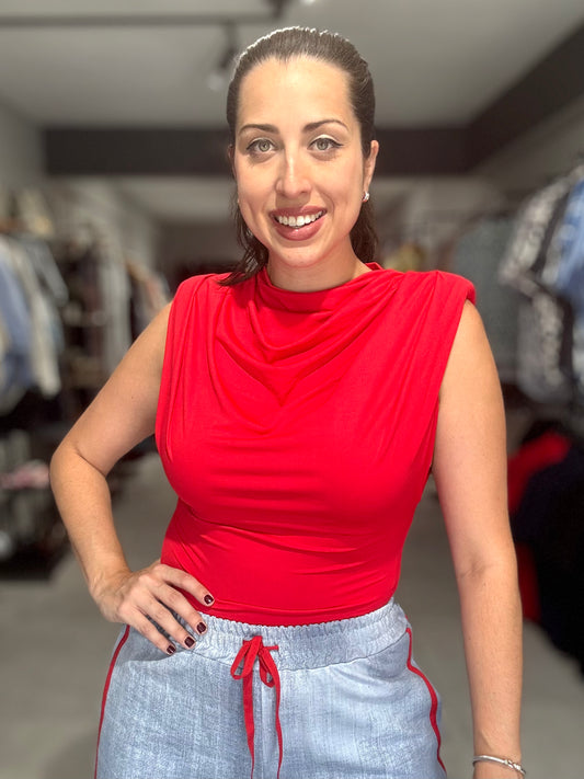 Timeless Draped Blouse | RED