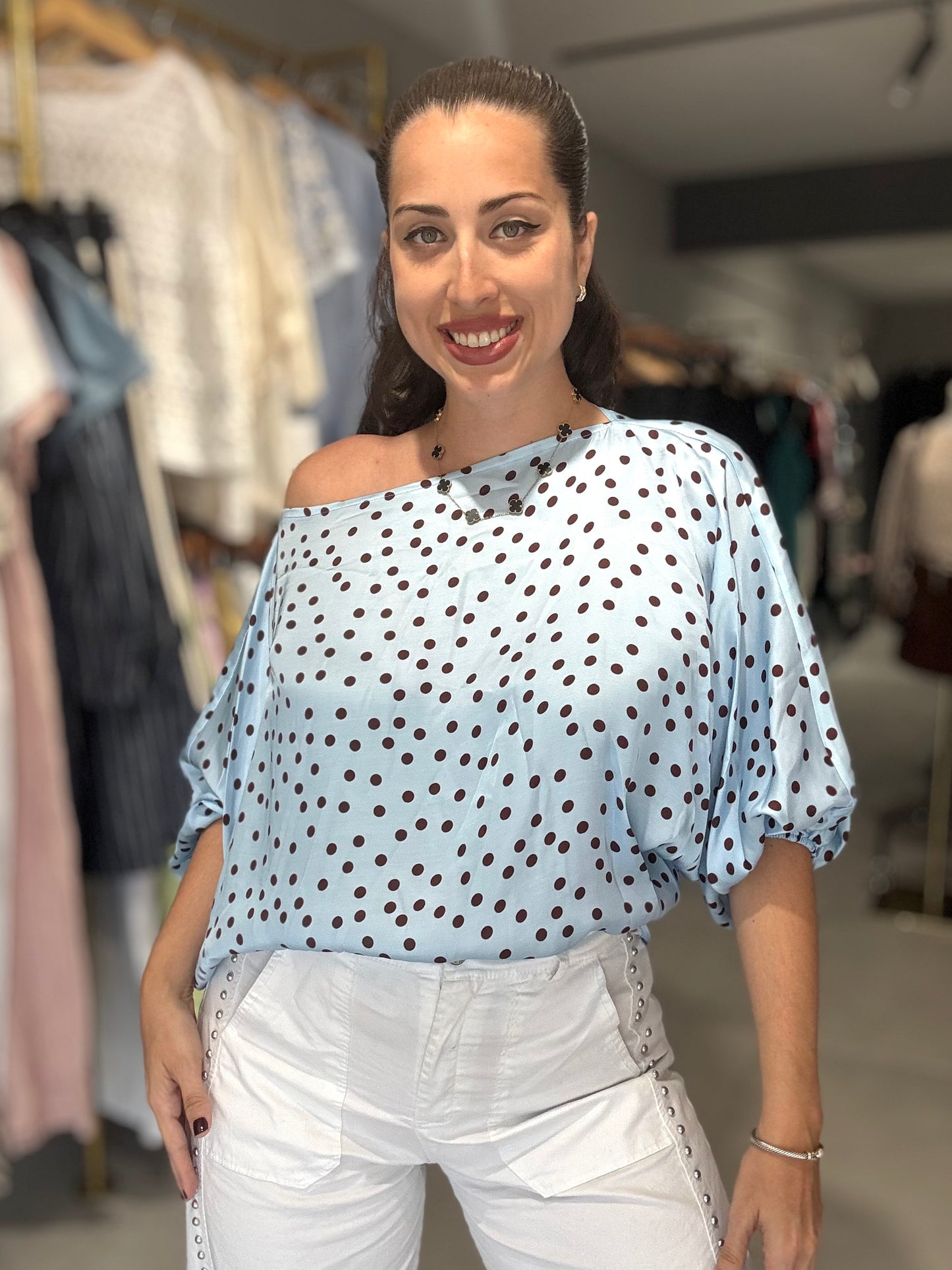 Satin Polka Dot Blouse | VARIEDAD DE COLORES