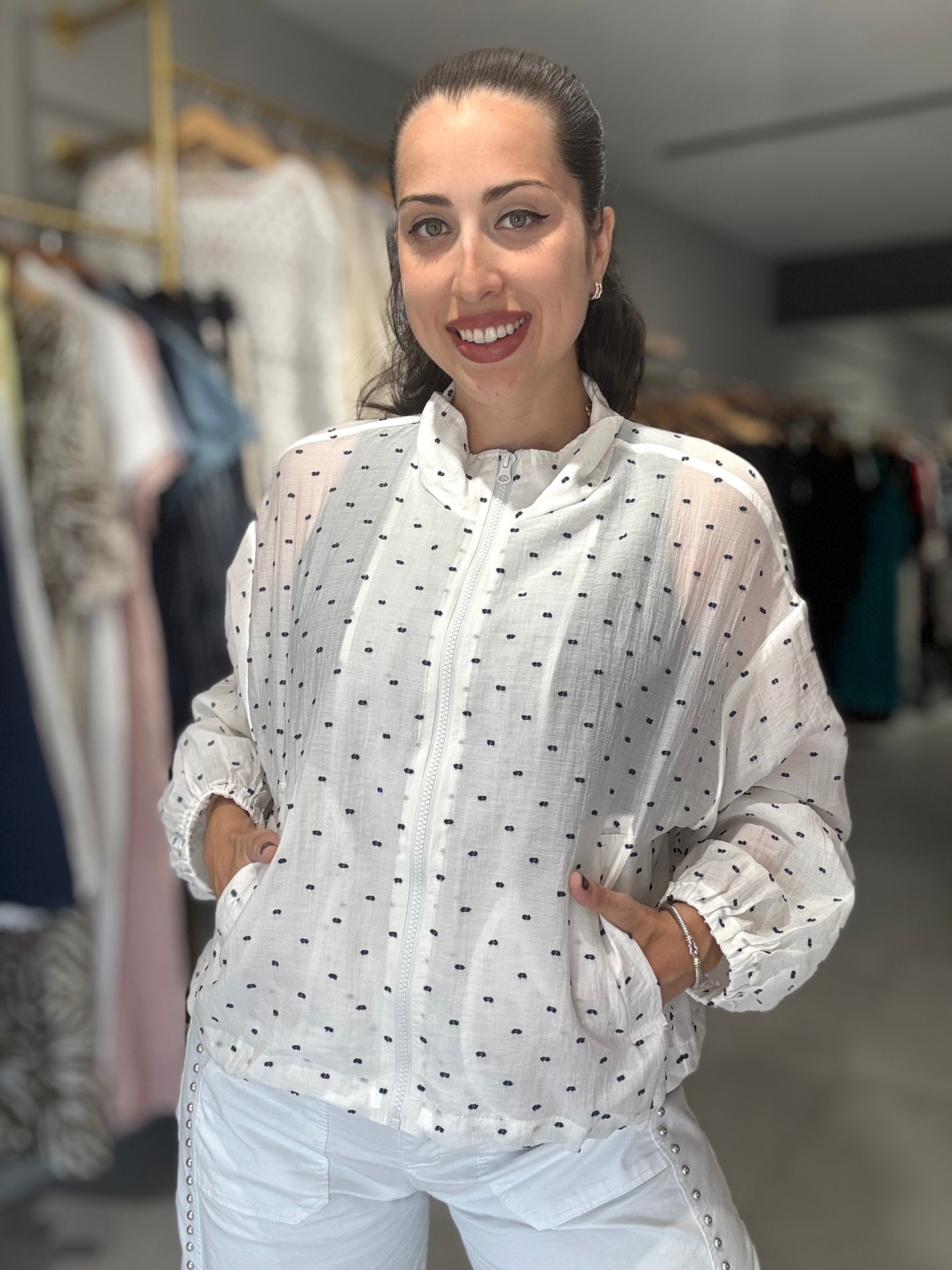 Navy Dots Jacket