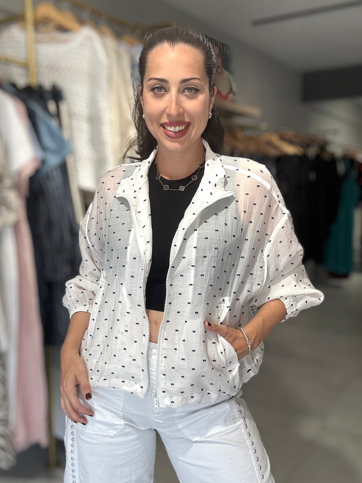Navy Dots Jacket