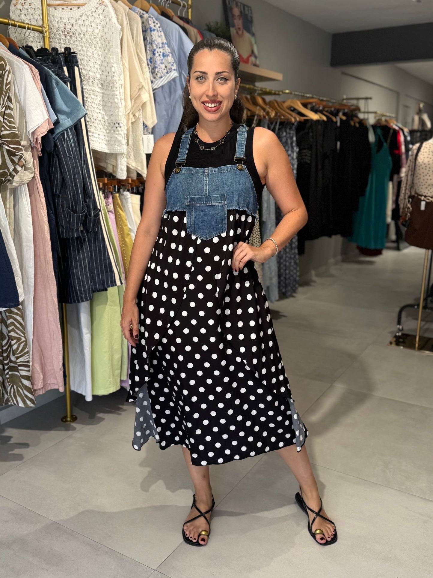 Dots Overall Dress