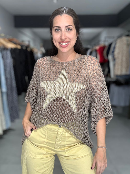 Star Crochet Tunic Blouse | MOCHA