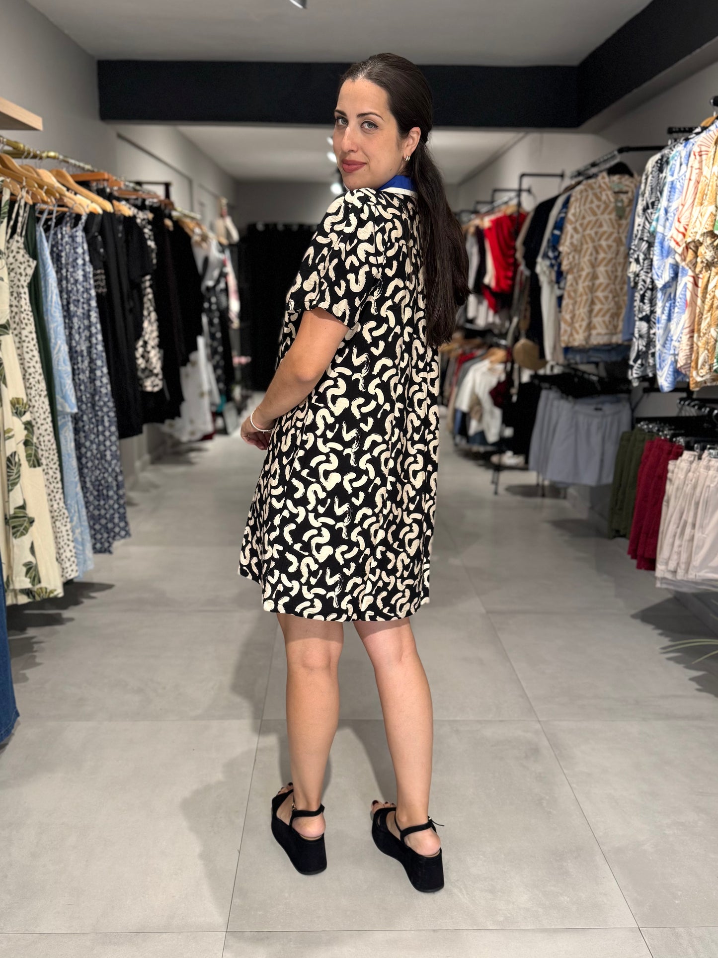 Abstract Print Dress