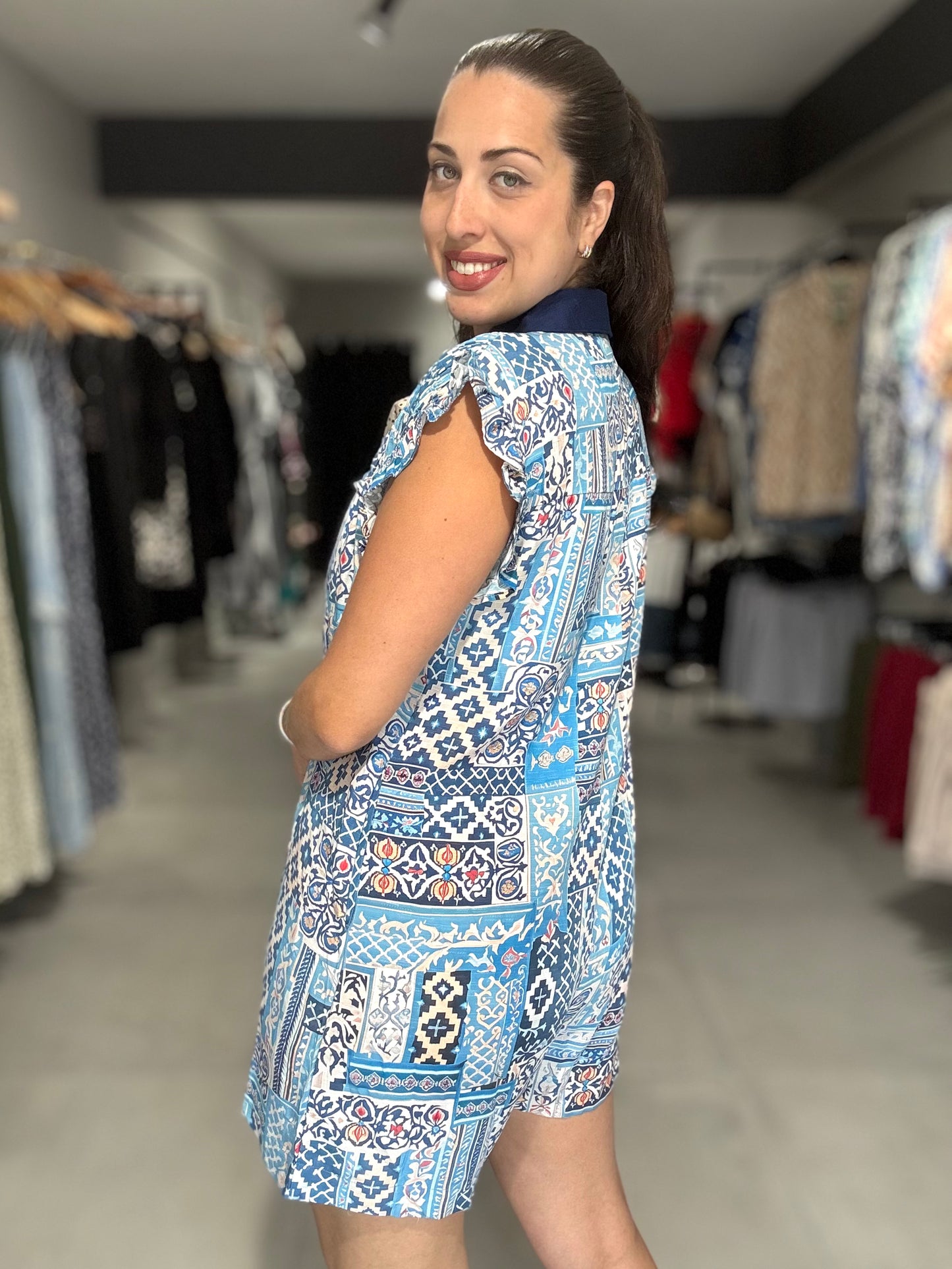 Tropical Blue Mix Romper