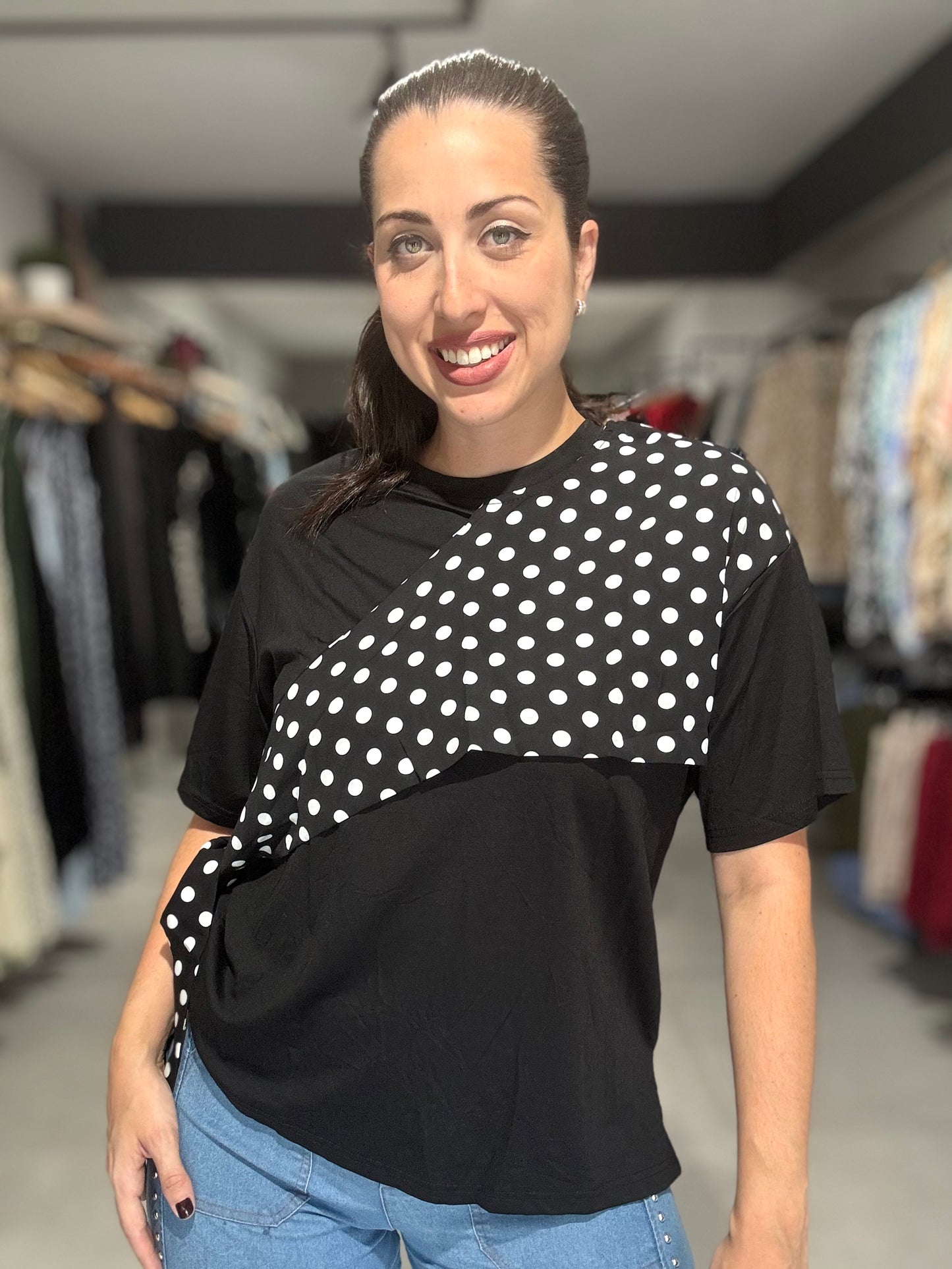 Dots Scarf Detail Tee
