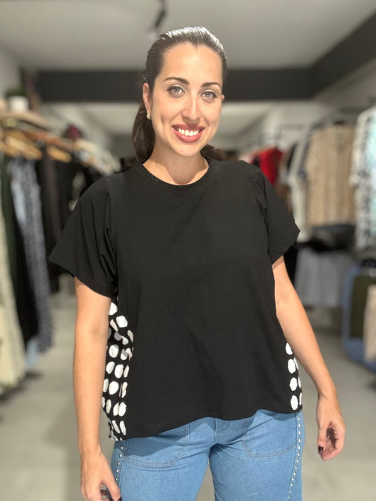 Madrid Dots Tee Blouse | BLACK