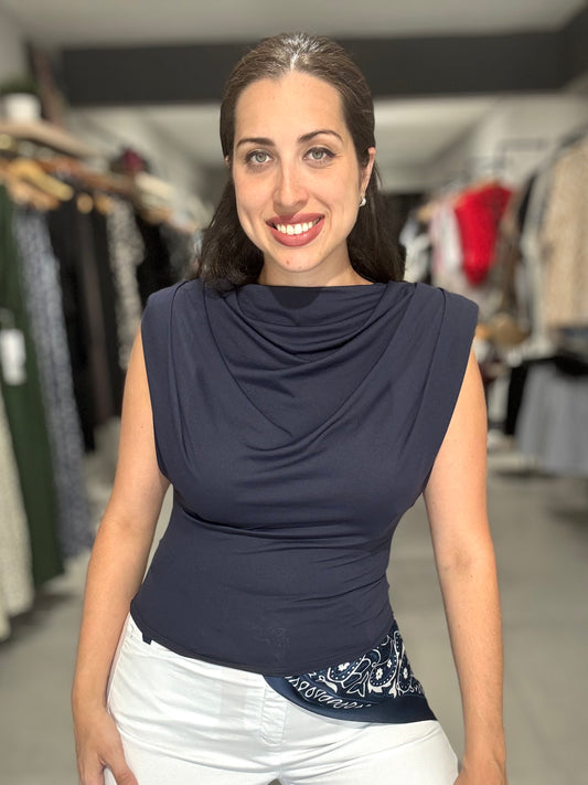 Timeless Draped Blouse | NAVY