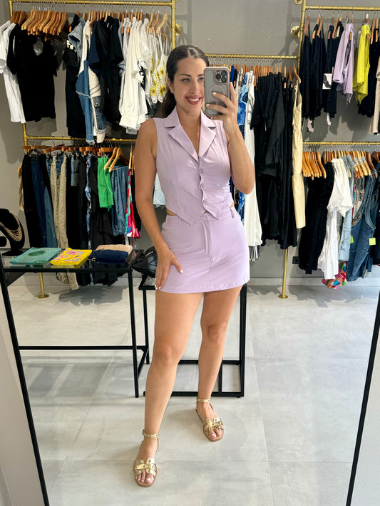 Lavender Vest & Skort Set