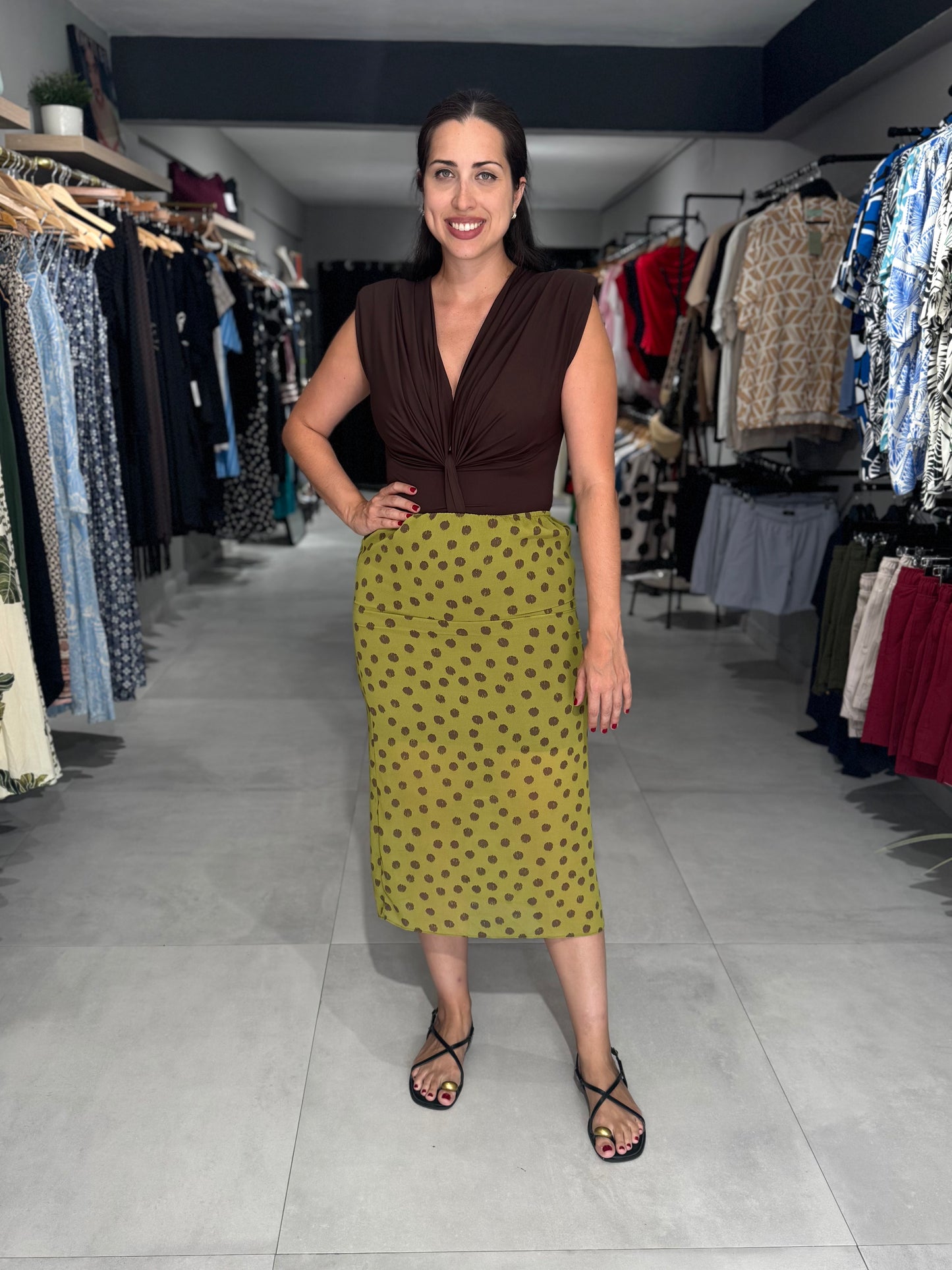 Polka Dot Skirt | GREEN