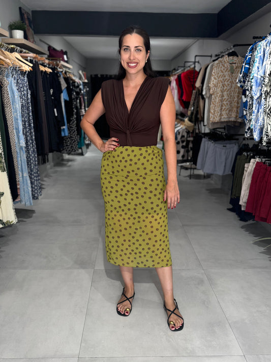 Polka Dot Skirt | GREEN