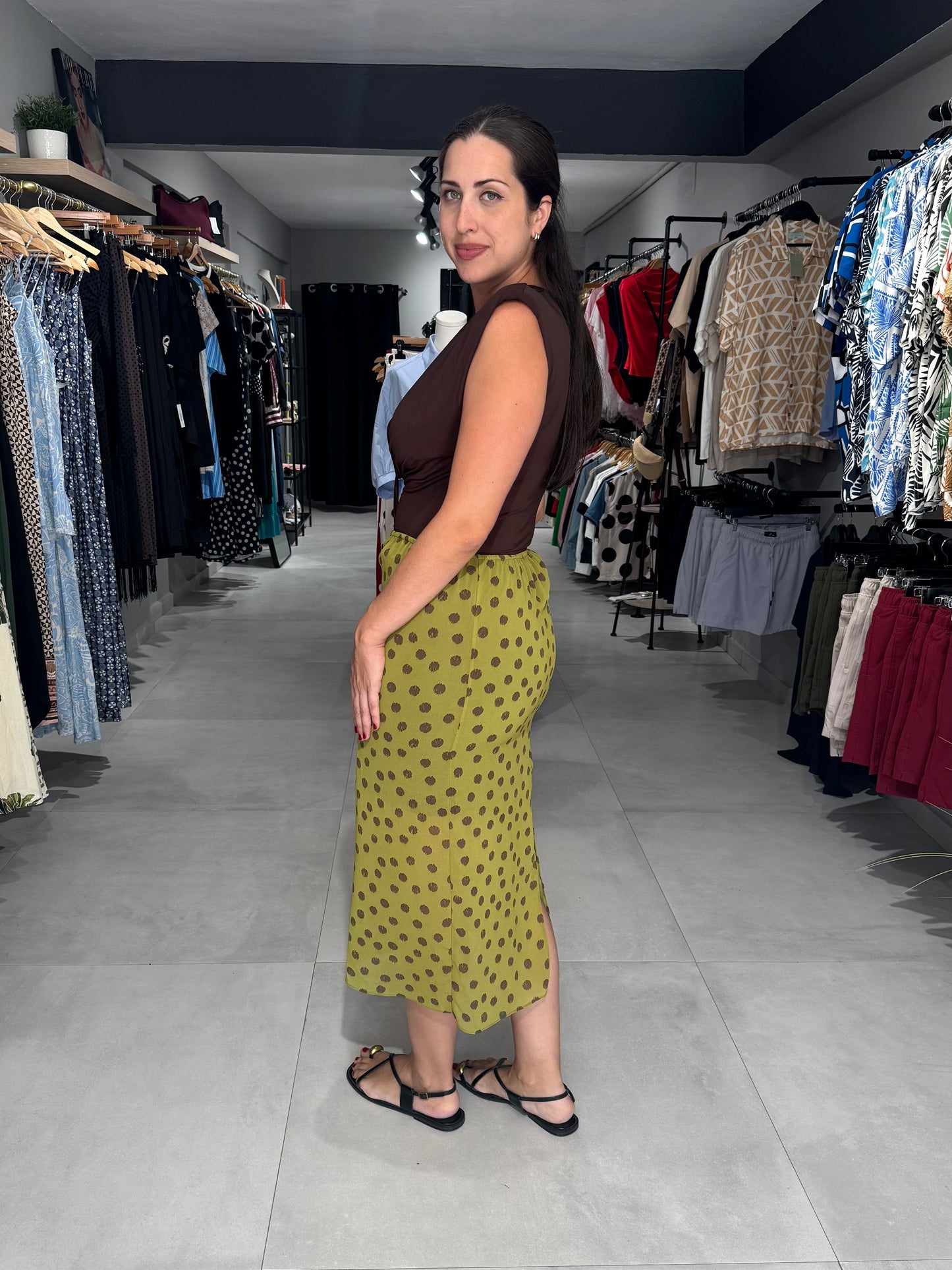 Polka Dot Skirt | GREEN