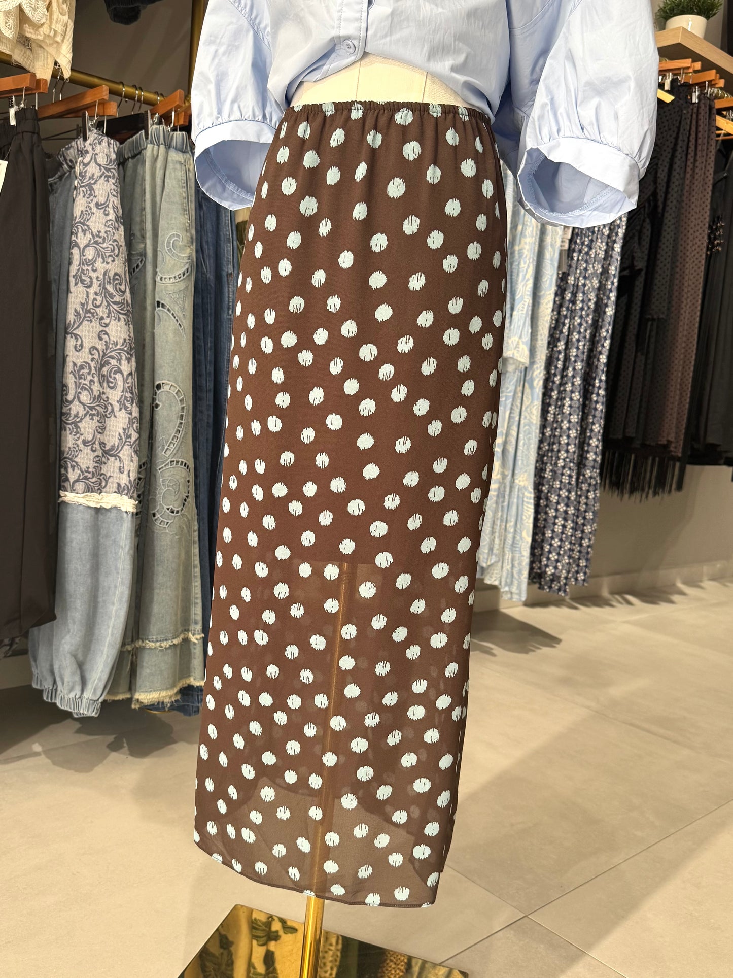 Polka Dot Skirt | CHOCOLATE