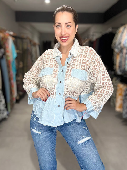 Denim Boho Blouse
