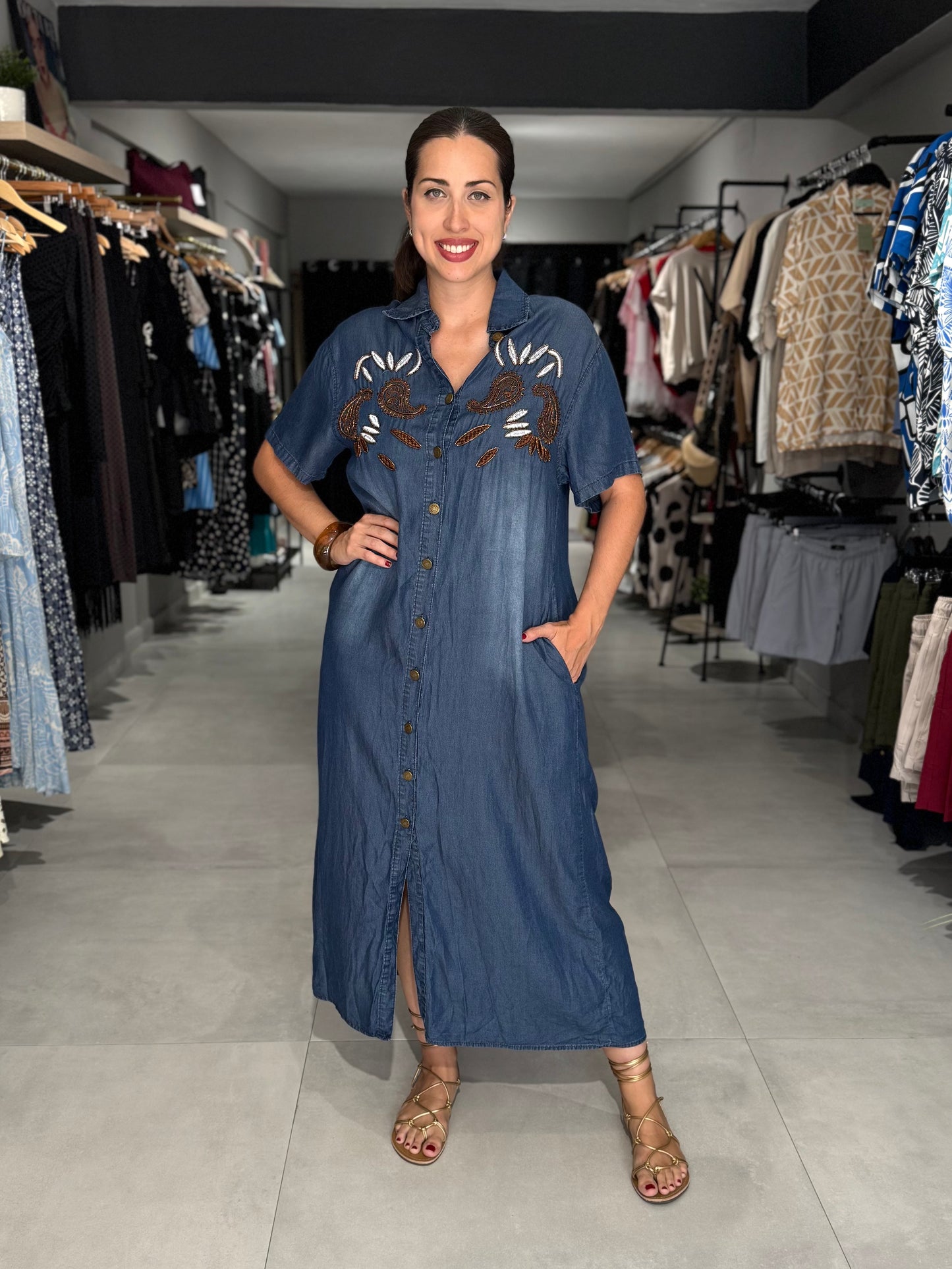 Bella Denim Midi Dress