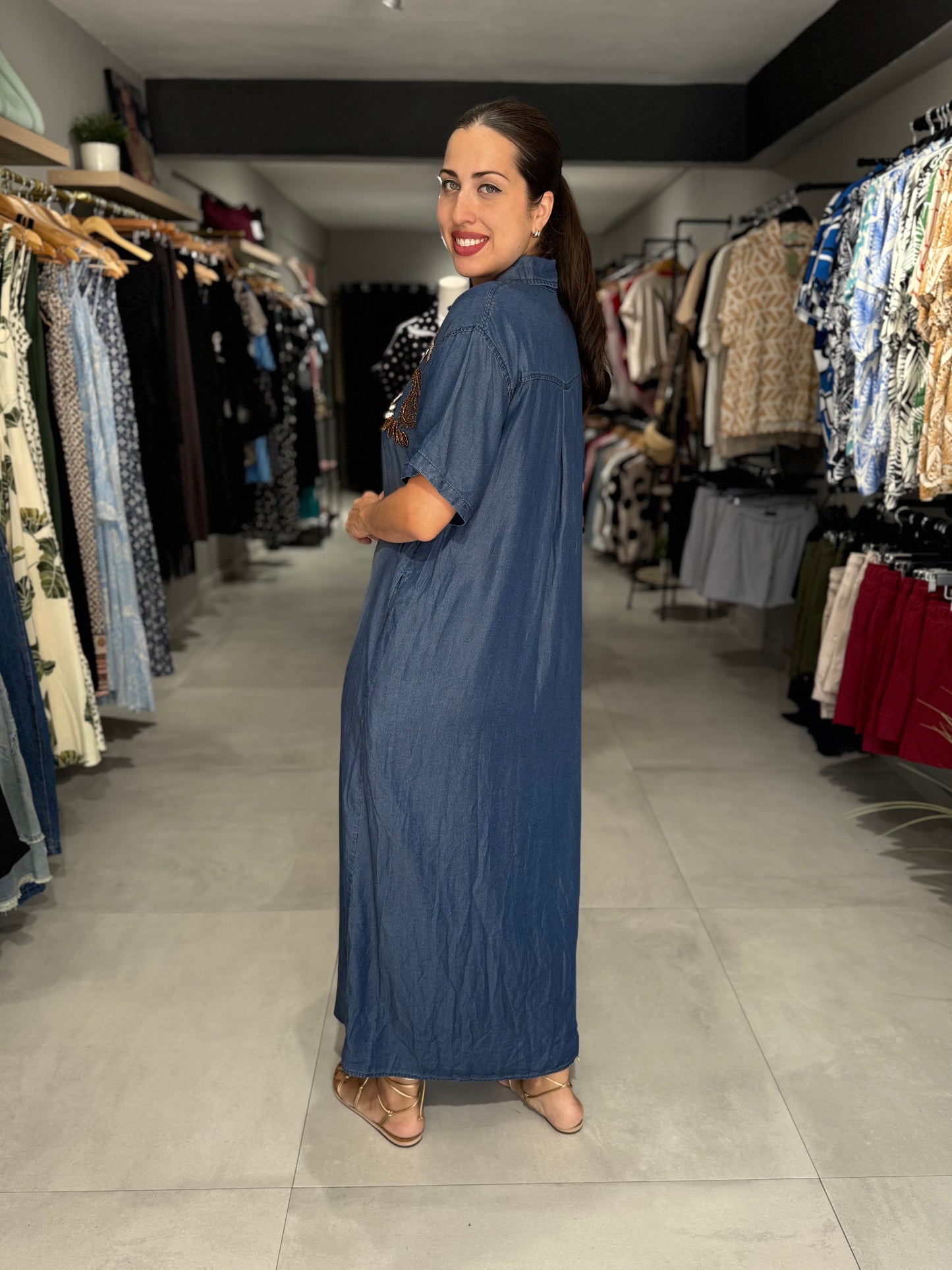 Bella Denim Midi Dress