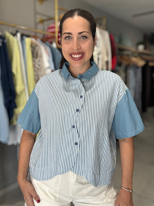 Stripes Blouse | LIGHT DENIM