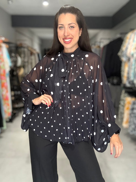 Polka Dot Tunic Blouse