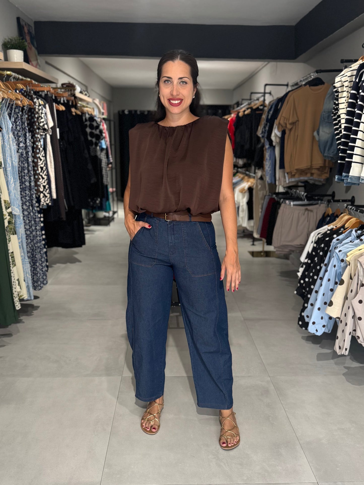 Dark Denim Barrel Pant