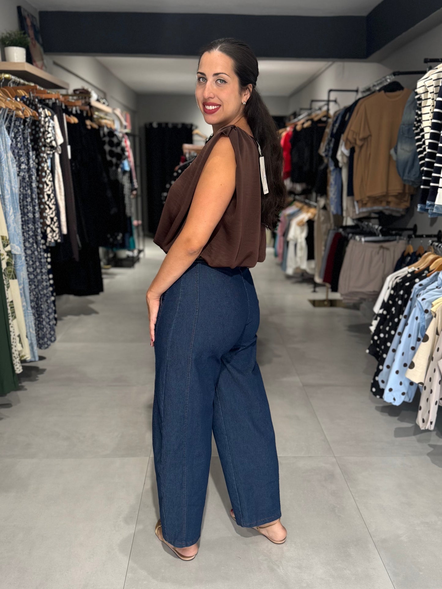 Dark Denim Barrel Pant