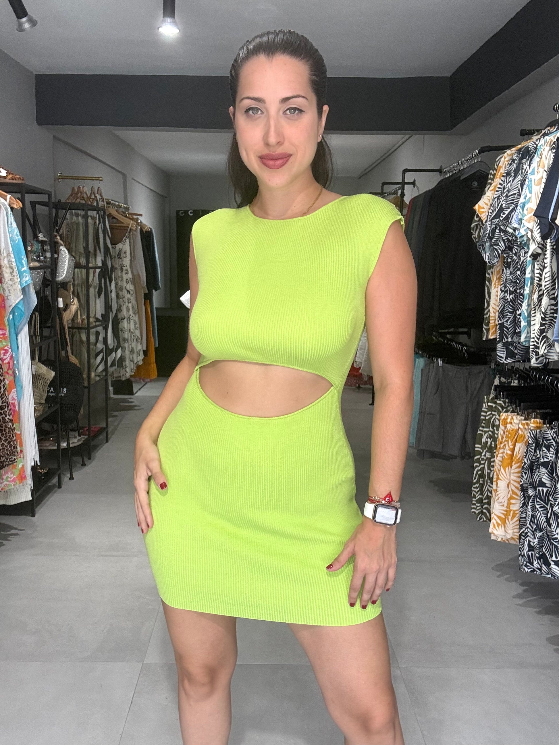 Neon Green Sweater Dress - Small Neon Green Sweater Dress - Small