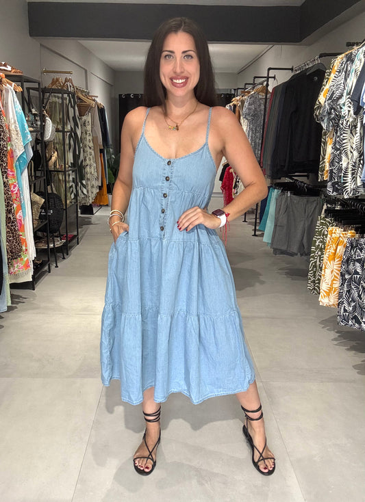 RESTOCK | Light Denim Midi Dress