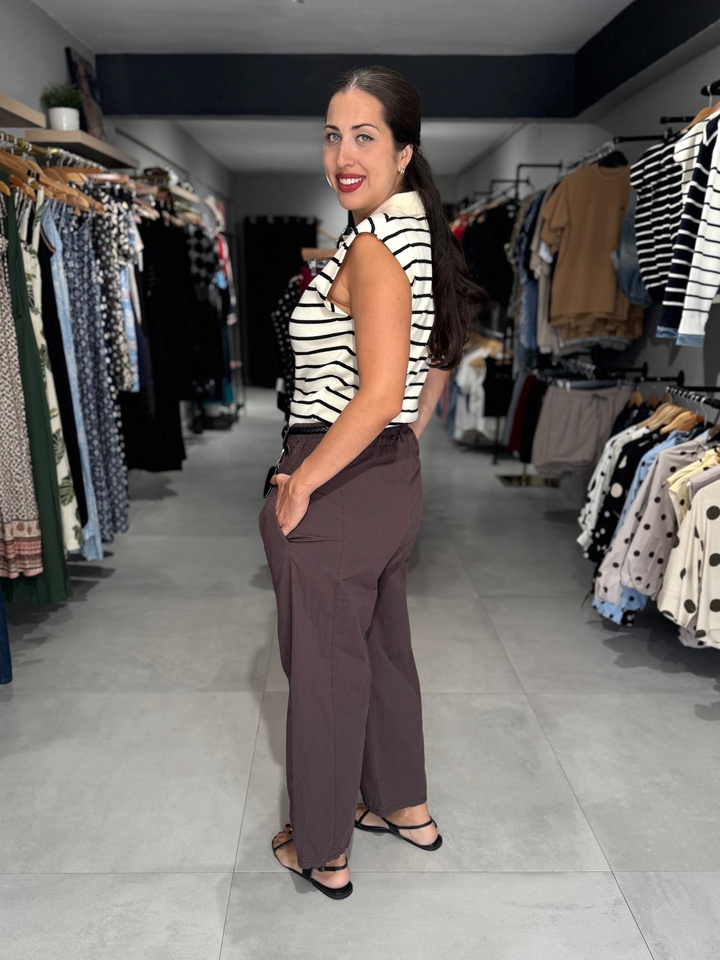 Lizzy Cotton Pant | CHOCOLATE