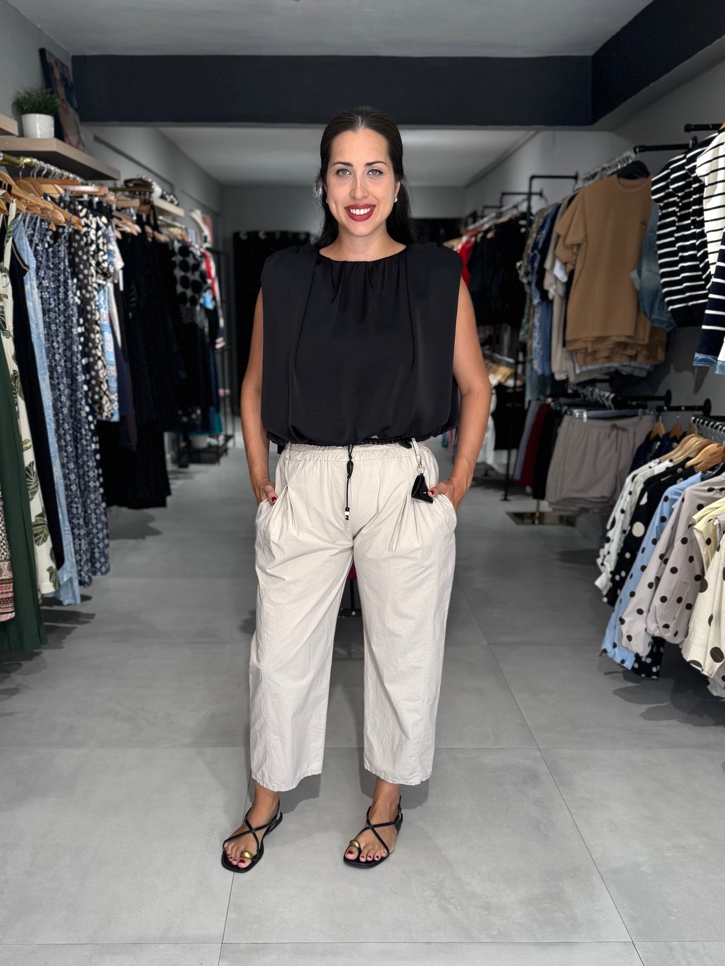 Lizzy Cotton Pant | BEIGE