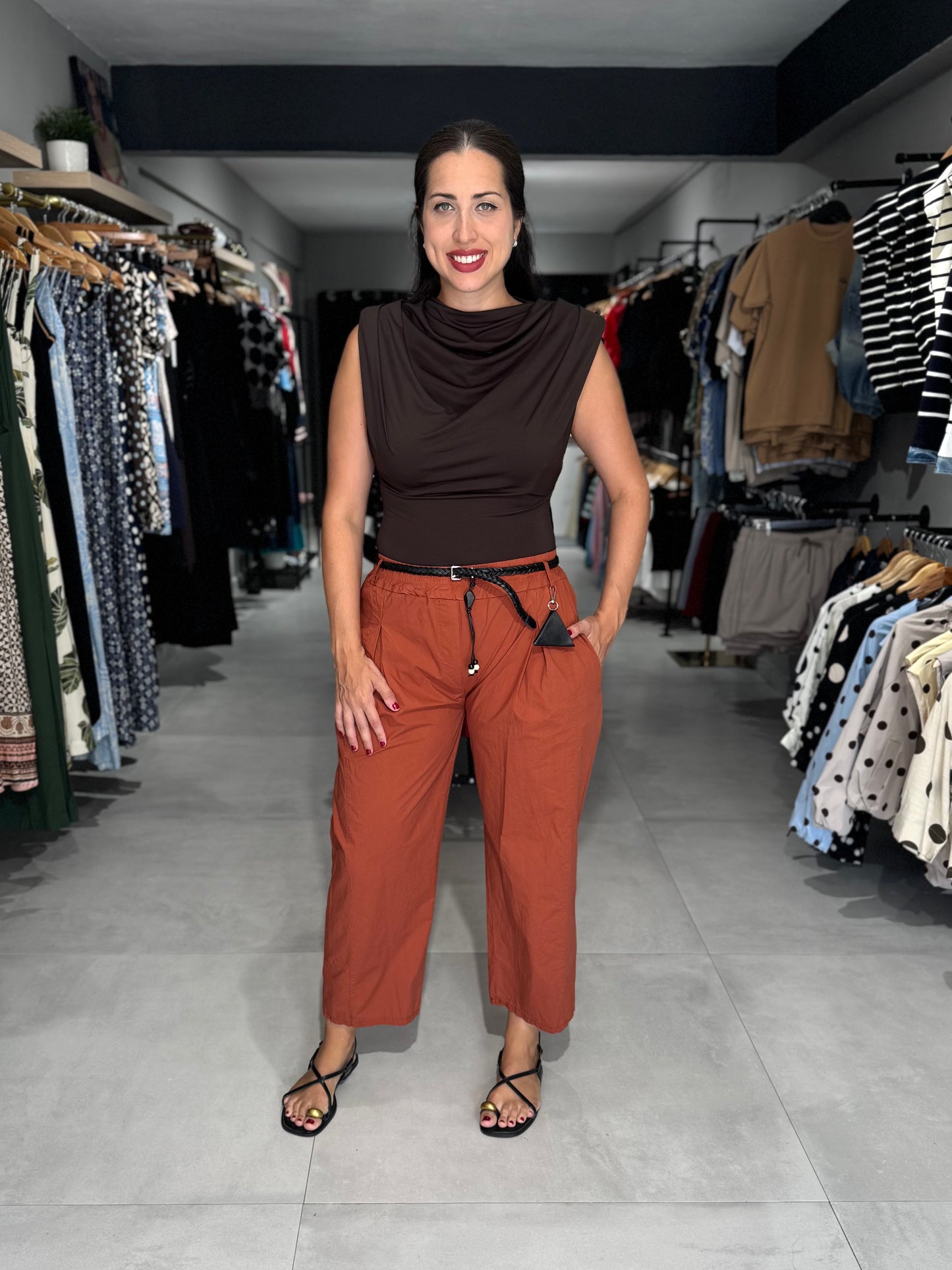 Lizzy Cotton Pant | BRICK