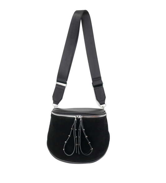 Black Suede Handbag | BLACK