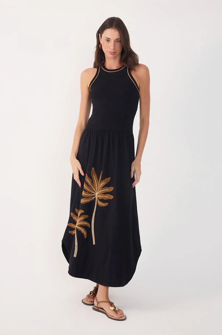 Black Embroidered Coqueiros Dress | Dress To